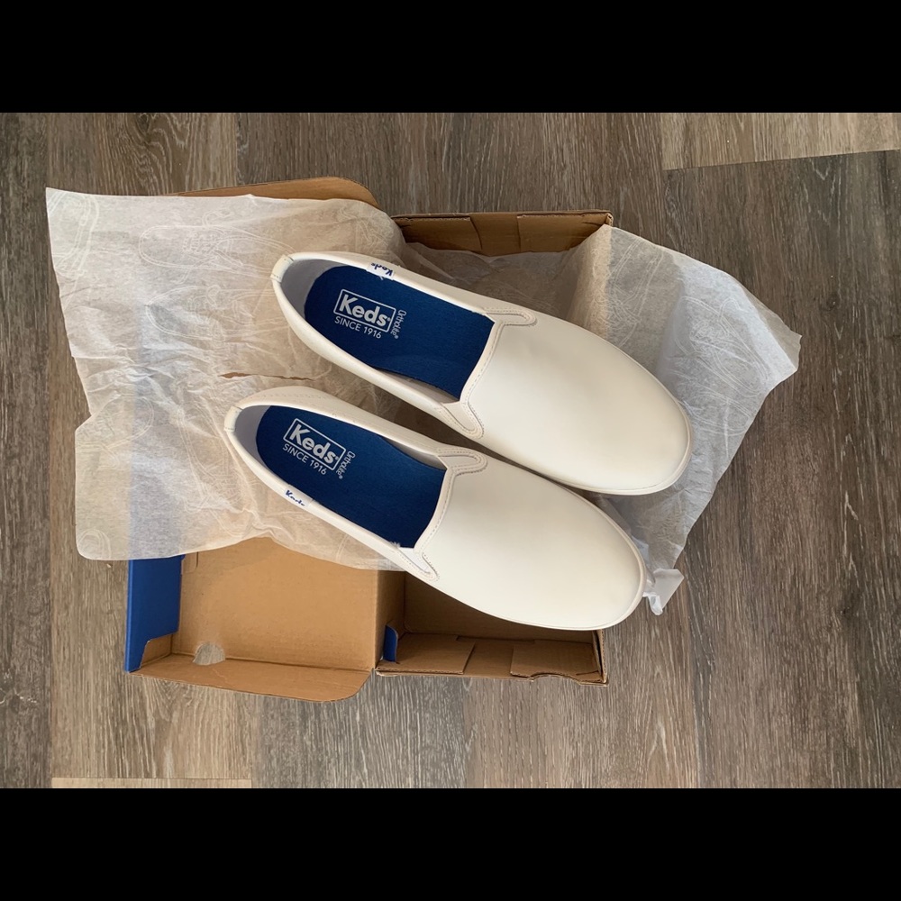 NWT Keds Champion Slip On White Leather